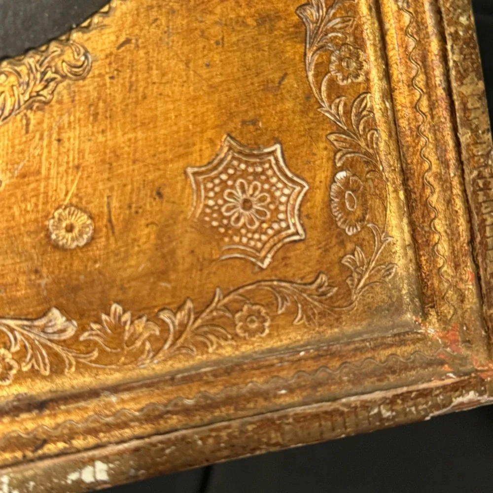 Set off 2/ Vintage Italian Florentina Gilt Gold  Wood Artwork